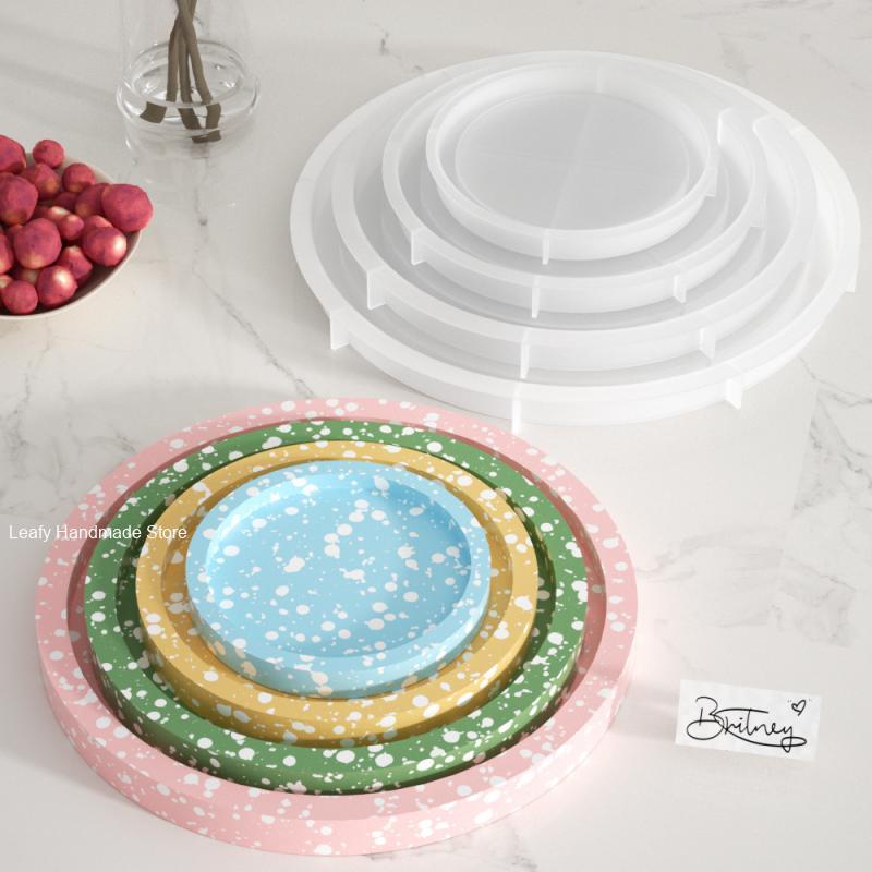 Serving Tray Mold - Circular Tray Silicone Molds for Home