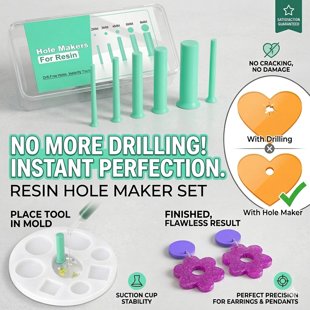 Epoxy Uv Resin Kit - 35pcs Resin Hole Maker Set 2-8mm