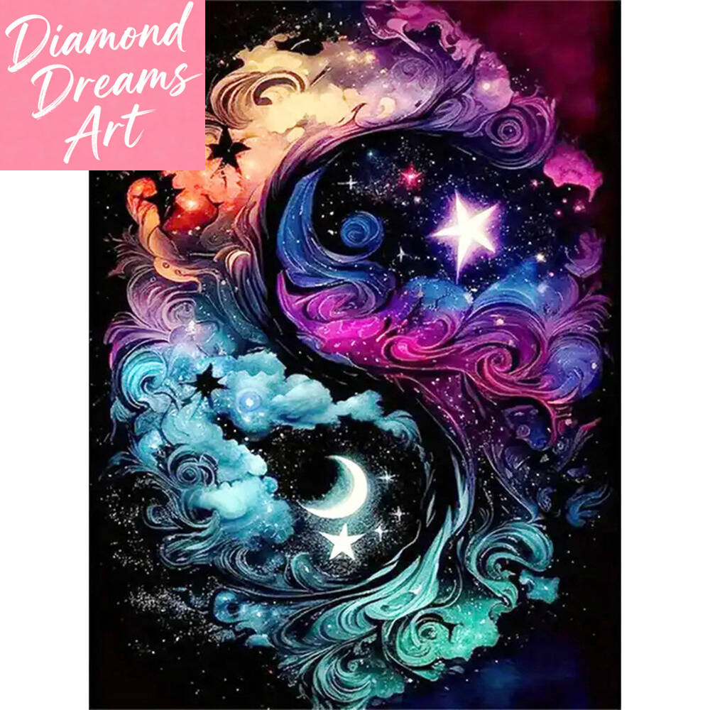 Resin Craft Supplies - Frameless, DIY Diamond Mosaic Moon Landscape
