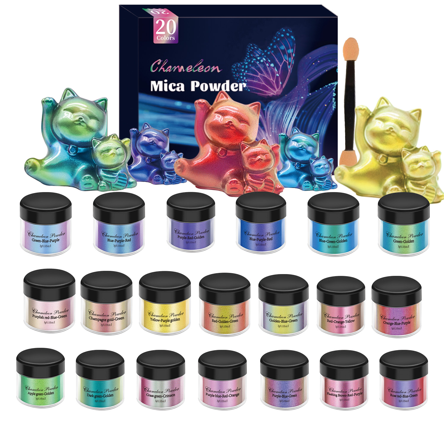 10/20pcs Mirror Chameleons Pig - Resin Glitter Pack บทวิจารณ์และราคา