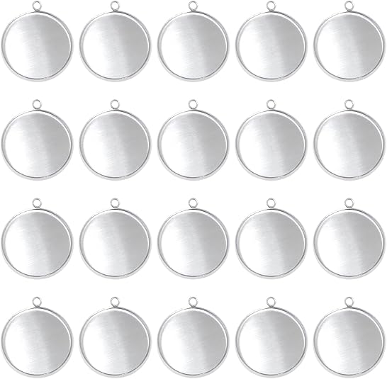 20 Pieces Stainless Steel Roun - Resin Crafts Diy บทวิจารณ์และราคา