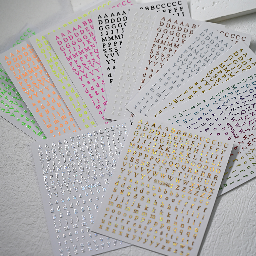 2Pcs Small 26 Alphabet Nail St - Gold Foil Flakes บทวิจารณ์และราคา