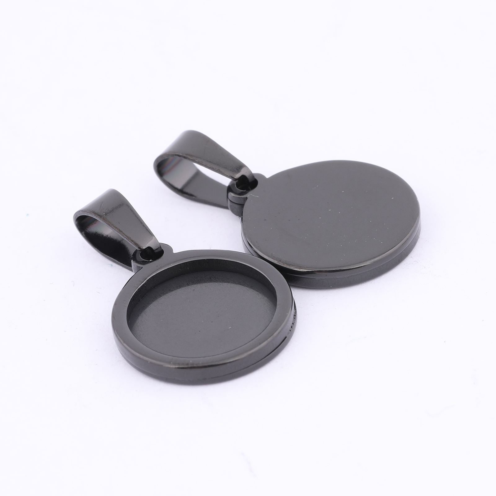 10pcs Gold Plated Black 12mm R - Bezels Set Pendant บทวิจารณ์และราคา