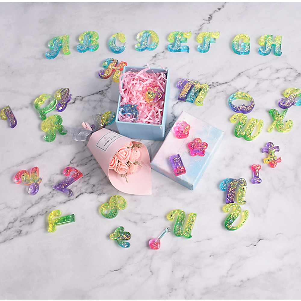Alphabet Epoxy Resin Silicone  - Gold Foil Flakes บทวิจารณ์และราคา