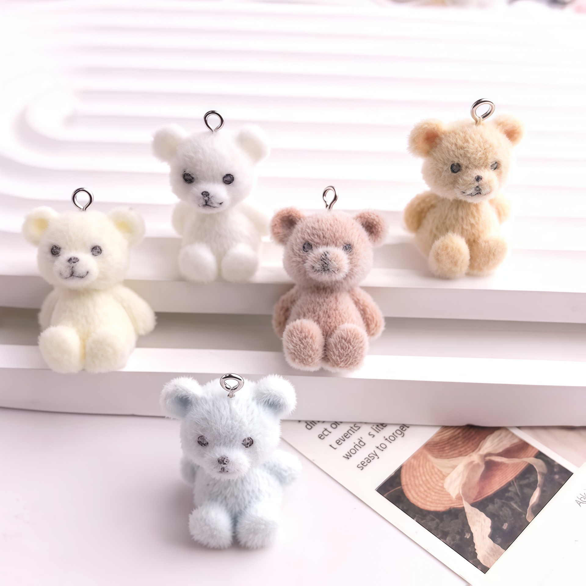 5pcs 3D Flocked Bear Resin Cha - Resin Craft Projects บทวิจารณ์และราคา