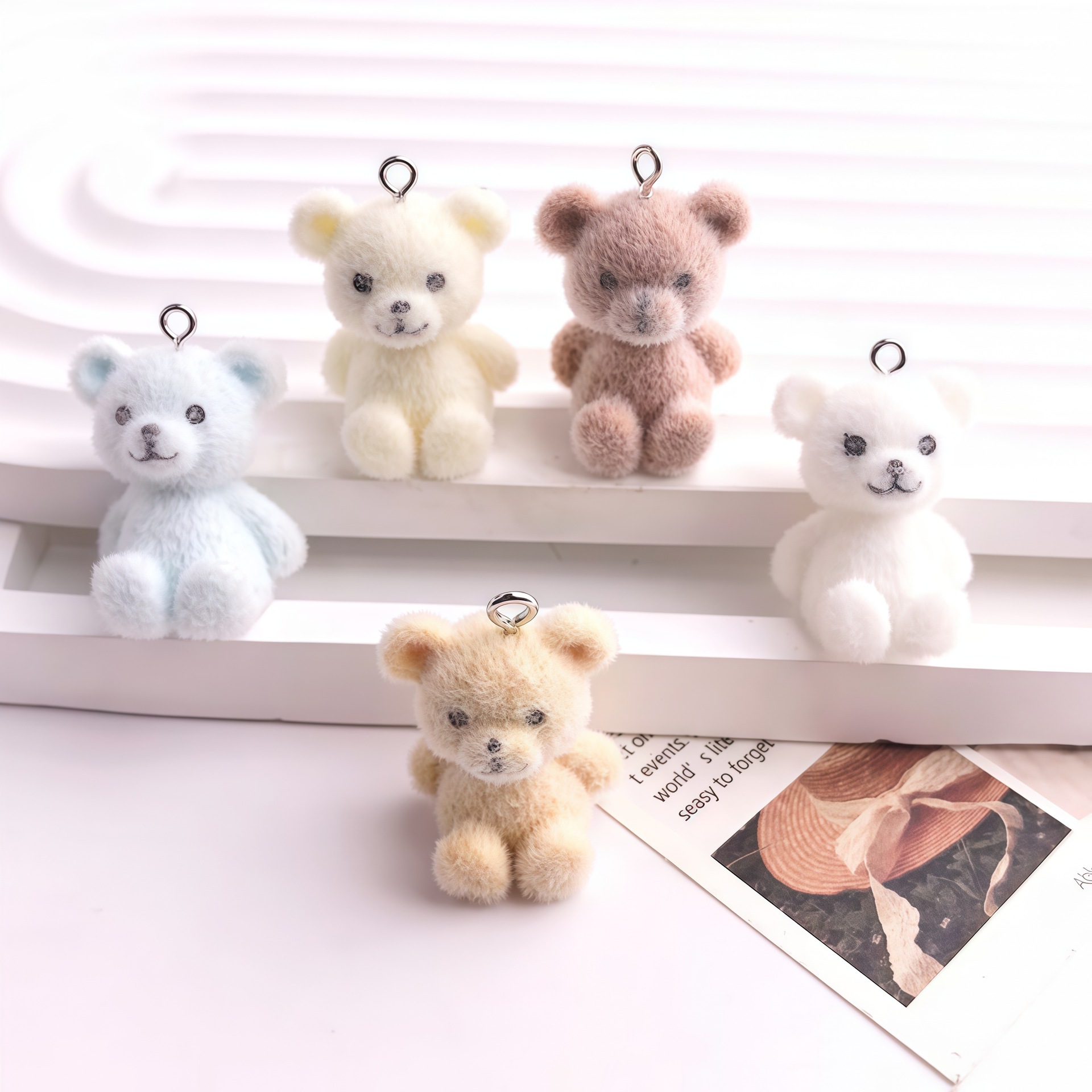 5pcs 3D Flocked Bear Resin Cha - Resin Craft Projects บทวิจารณ์และราคา