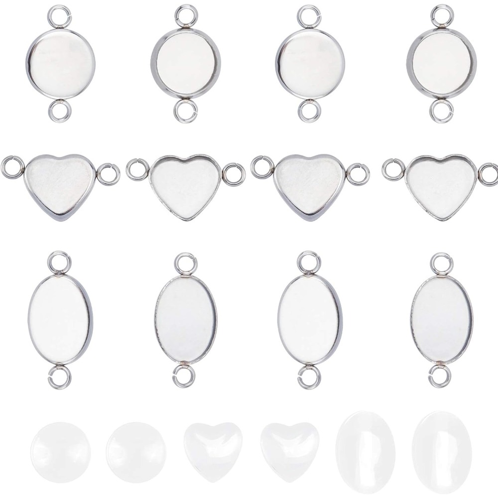 30 Sets Oval/Flat Round/Heart  - Bezels Set Pendant บทวิจารณ์และราคา