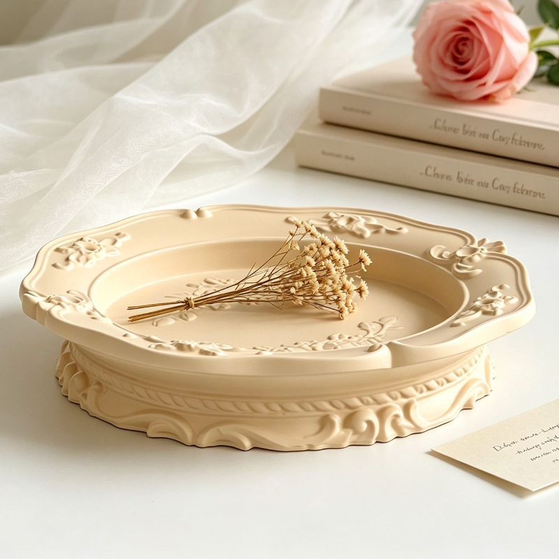 Elegant Vintage Baroque Lace S - Coaster Mold Round บทวิจารณ์และราคา