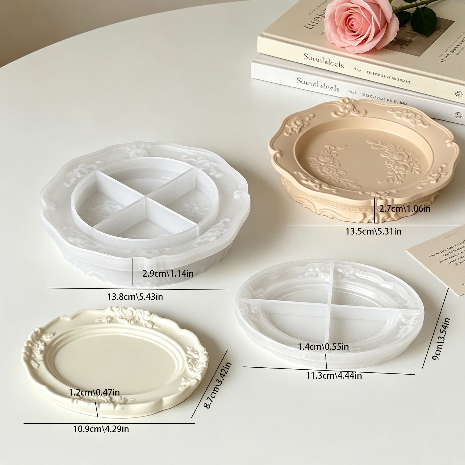 Elegant Vintage Baroque Lace S - Coaster Mold Round บทวิจารณ์และราคา