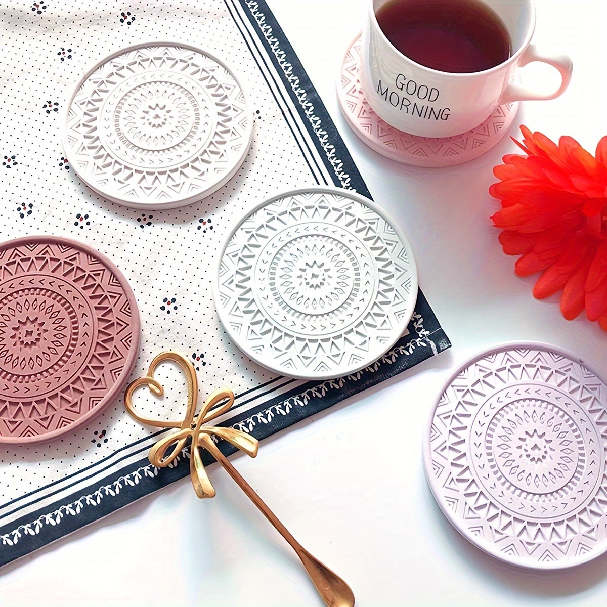 Flower Coaster Silicone Mold E - Coaster Mold Round บทวิจารณ์และราคา