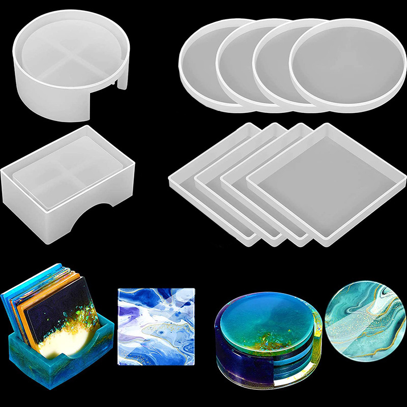 5Pcs/Set DlY Epoxy Resin Cup C - Serving Tray Mold บทวิจารณ์และราคา