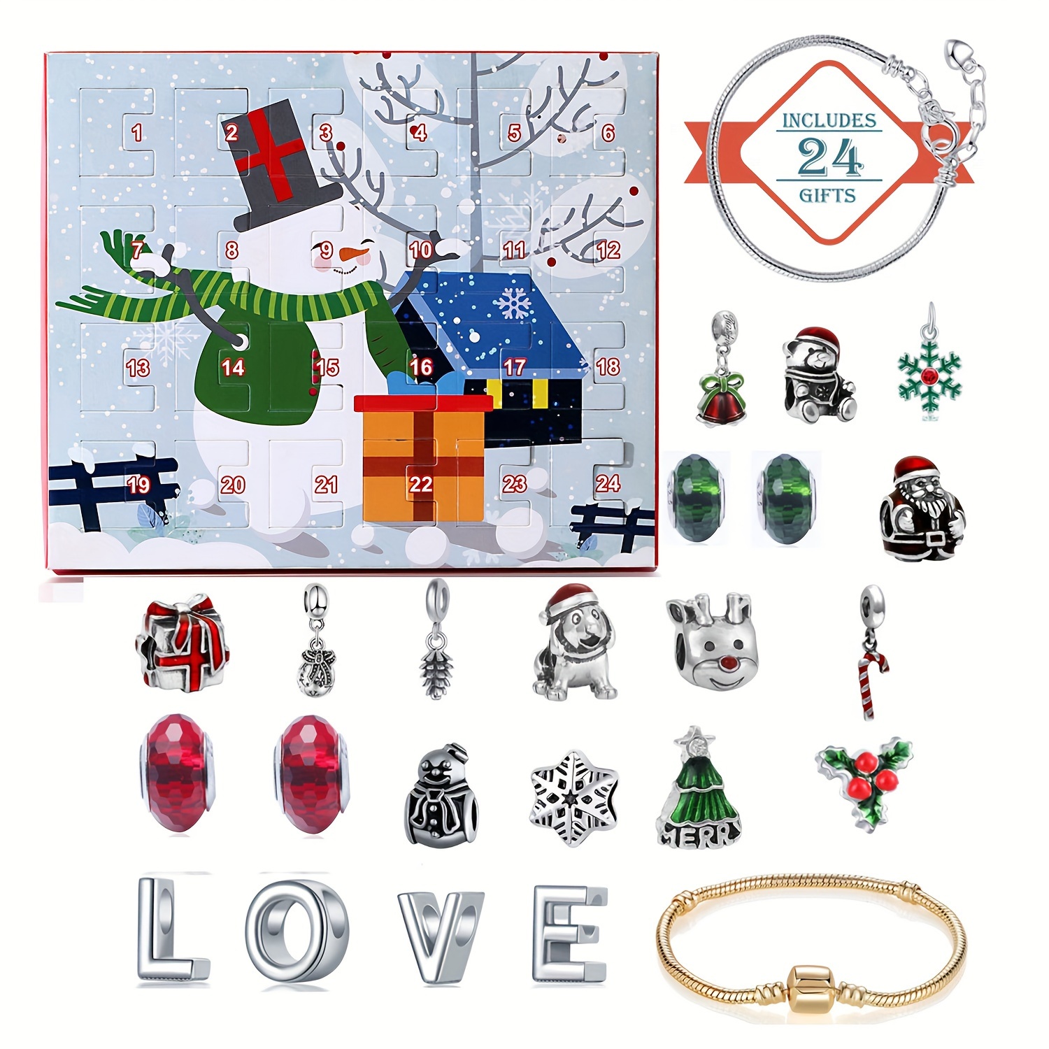 Snowman Christmas Advent Calen - Resin Jewelry Kit บทวิจารณ์และราคา