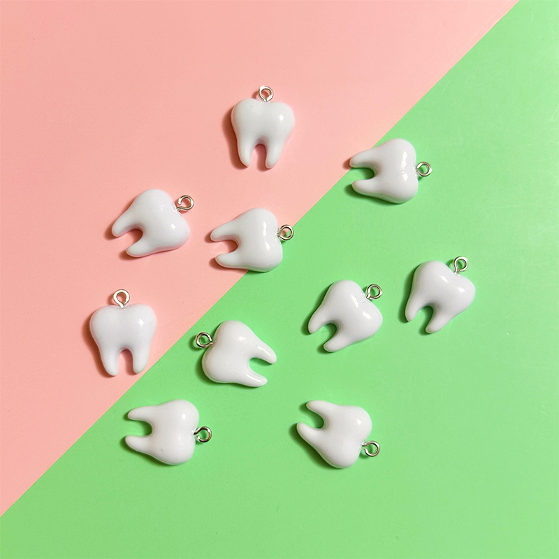 10pcs Cute White Teeth Resin P - Resin Craft Projects บทวิจารณ์และราคา