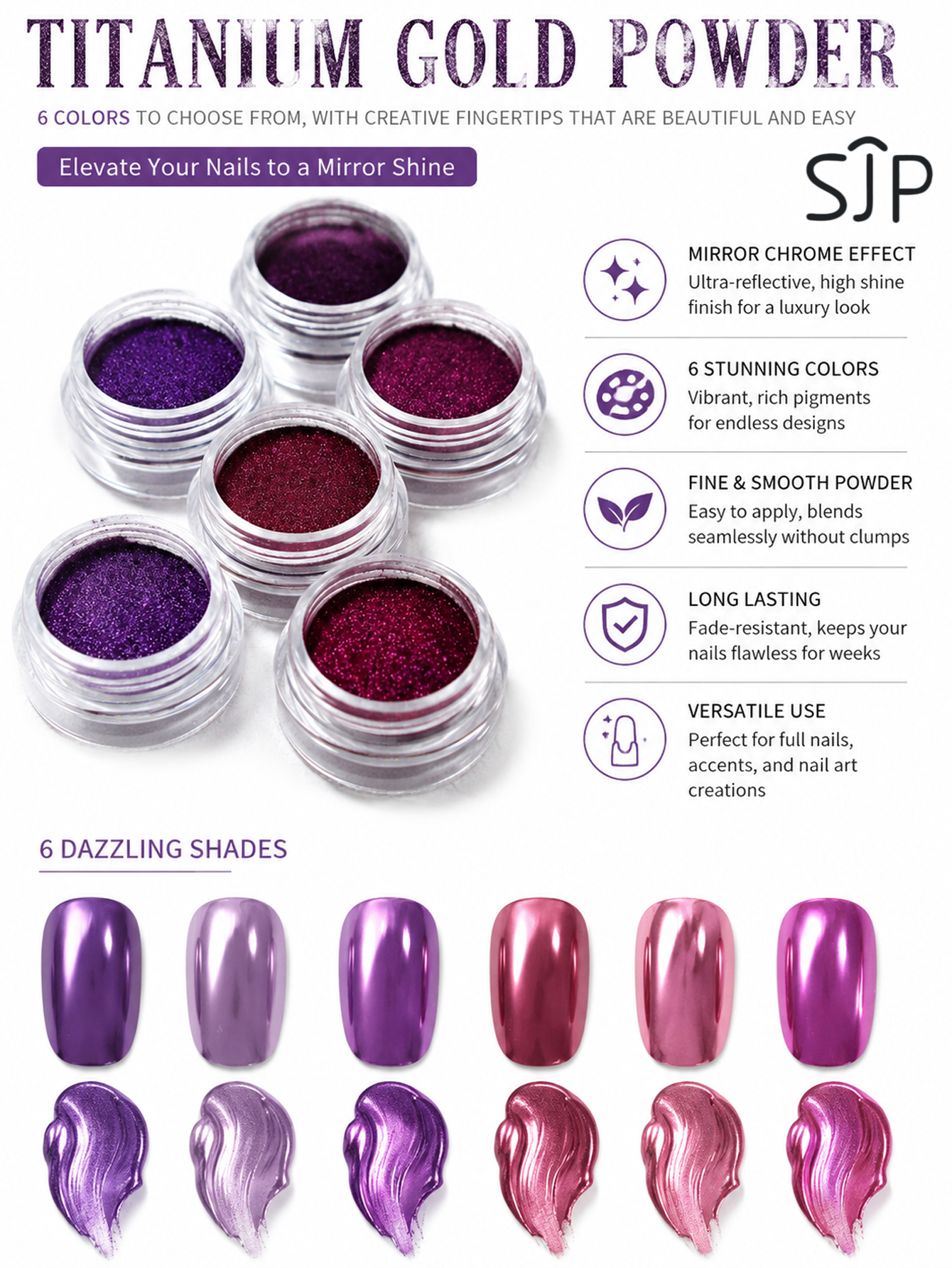 6-piece Electric Purple Series - Resin Glitter Pack บทวิจารณ์และราคา