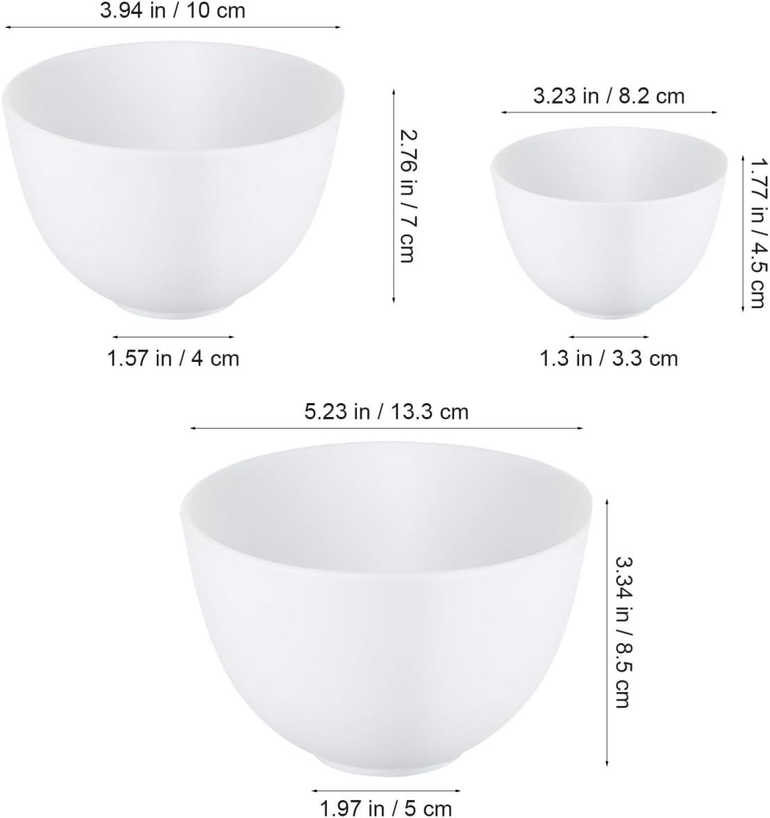 3pcs/set Silicone Bowls White  - Mixing Cup Silicone บทวิจารณ์และราคา
