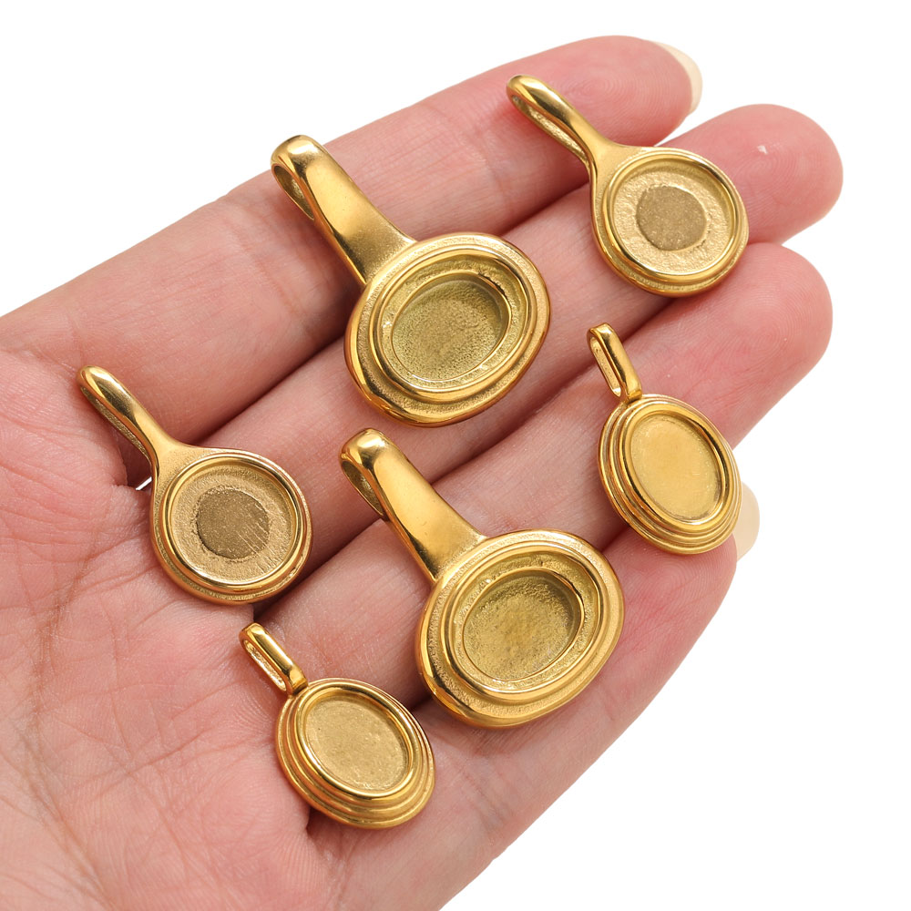 5pcs Stainless Steel Round Ova - Resin Craft Supplies บทวิจารณ์และราคา