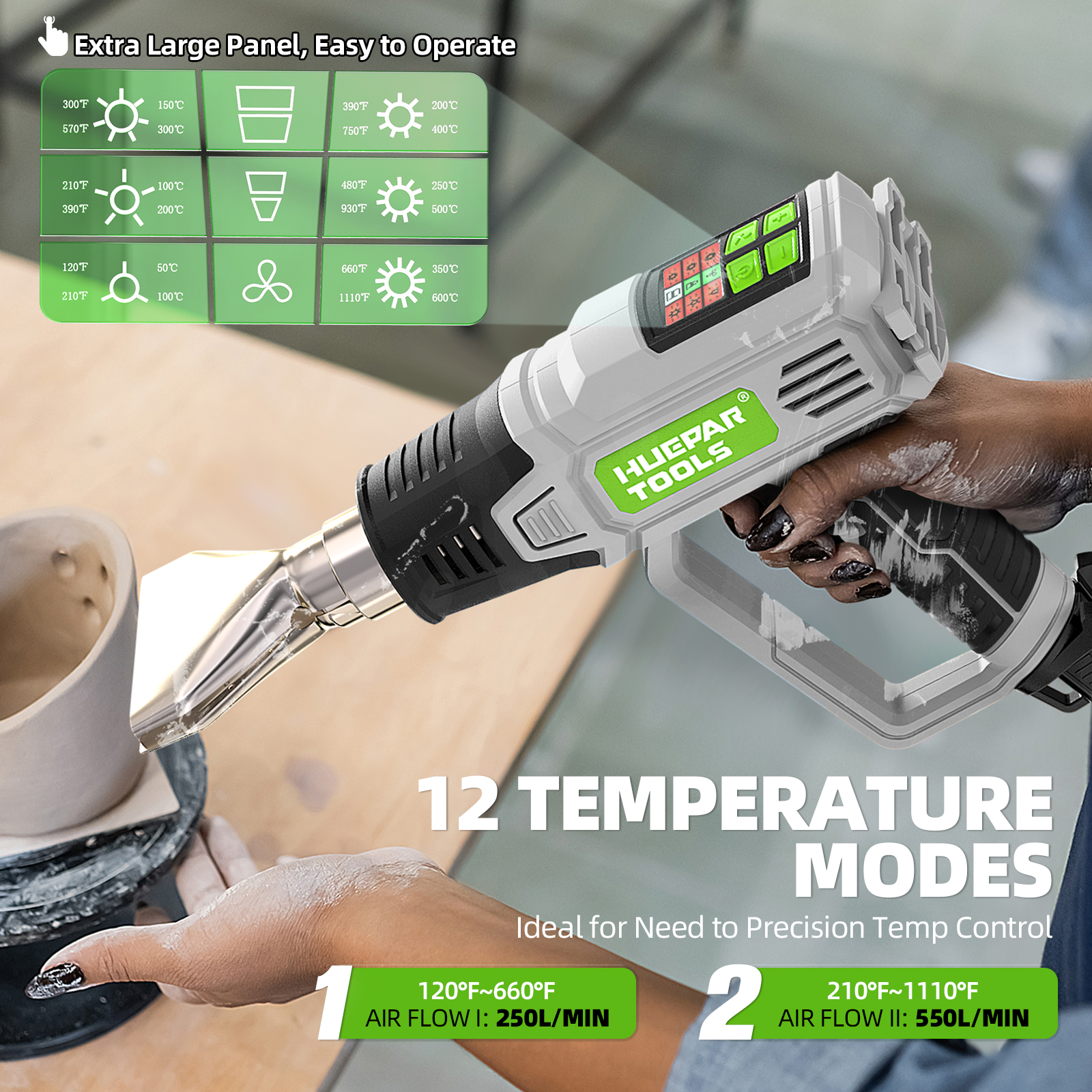 Hot Air Gun with LCD 12 Variab - Heat Gun Small บทวิจารณ์และราคา