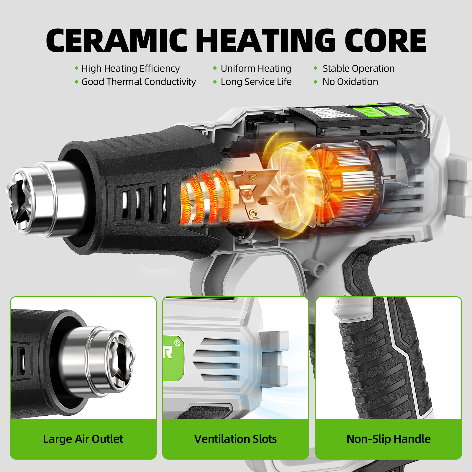 Hot Air Gun with LCD 12 Variab - Heat Gun Small บทวิจารณ์และราคา