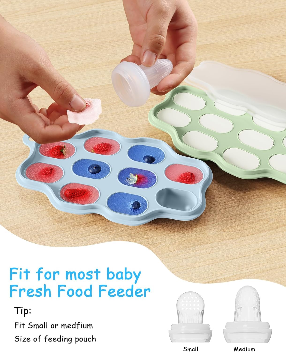 2-Pack Silicone Baby Food Free - Silicone Mold Tray บทวิจารณ์และราคา