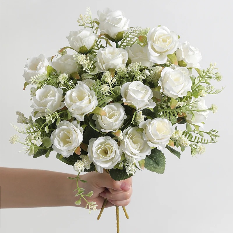 1/3Pcs 5 Heads Rose Artificial - Dried Flower Bulk บทวิจารณ์และราคา