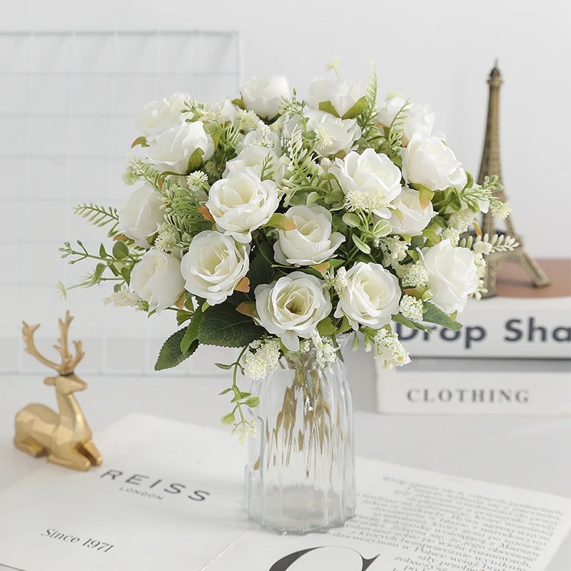 1/3Pcs 5 Heads Rose Artificial - Dried Flower Bulk บทวิจารณ์และราคา