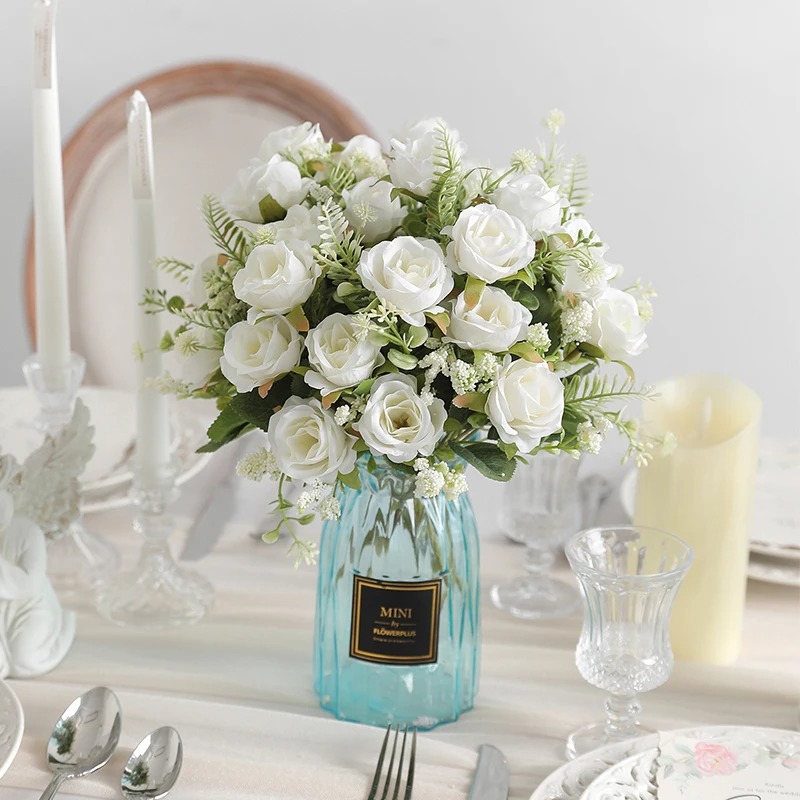 1/3Pcs 5 Heads Rose Artificial - Dried Flower Bulk บทวิจารณ์และราคา