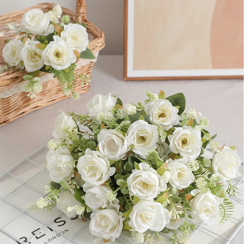 1/3Pcs 5 Heads Rose Artificial - Dried Flower Bulk บทวิจารณ์และราคา