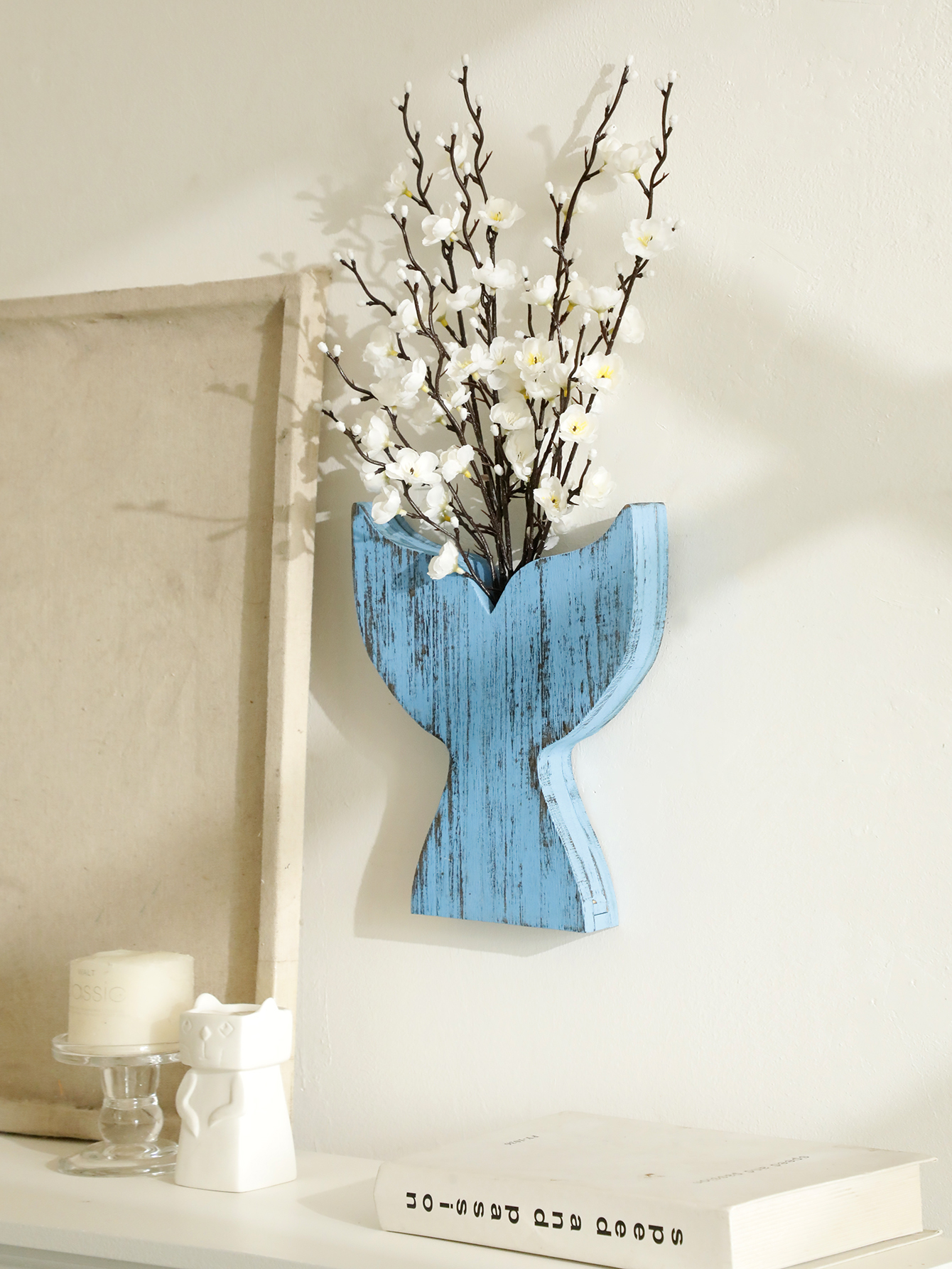 Nautical Wooden Vase Whale Tai - Dried Flower Bulk บทวิจารณ์และราคา