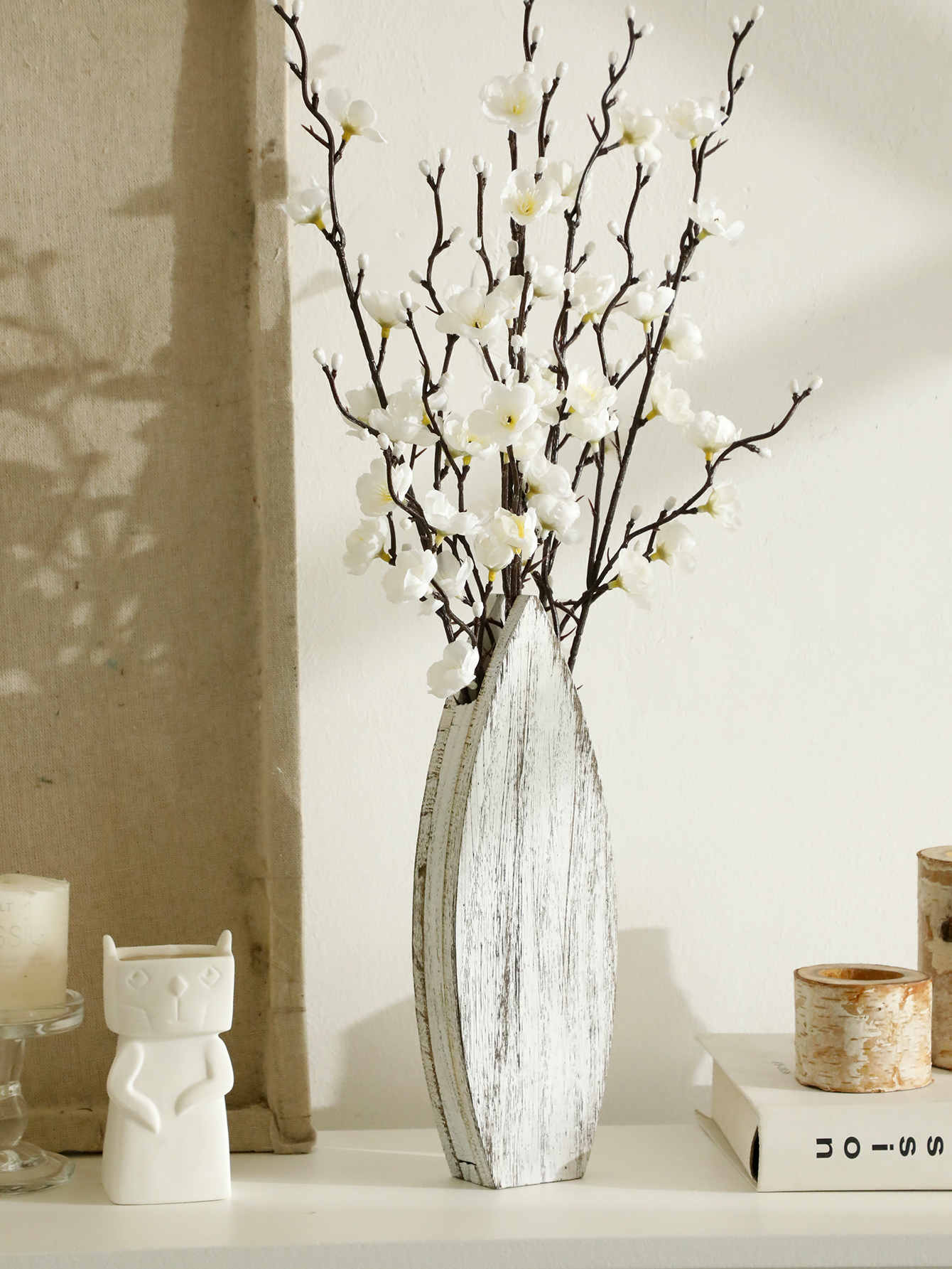 Nautical Wooden Vase Whale Tai - Dried Flower Bulk บทวิจารณ์และราคา