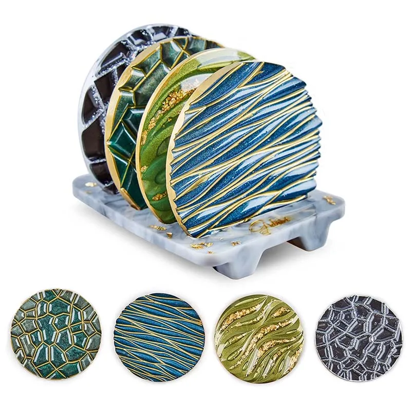 DIY Crystal Epoxy Mold Wave Di - Coaster Mold Round บทวิจารณ์และราคา