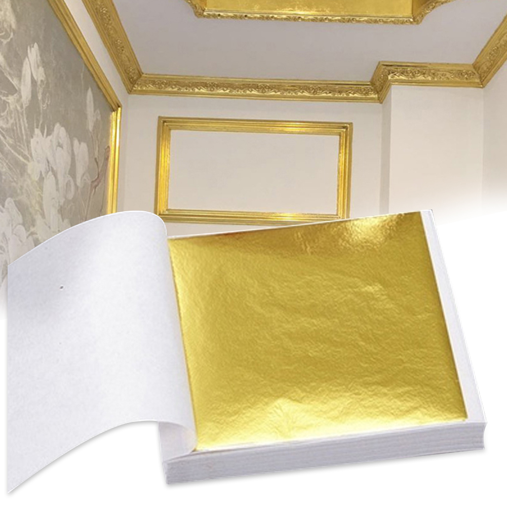 100pcs  Art Craft Design Paper - Gold Foil Flakes บทวิจารณ์และราคา