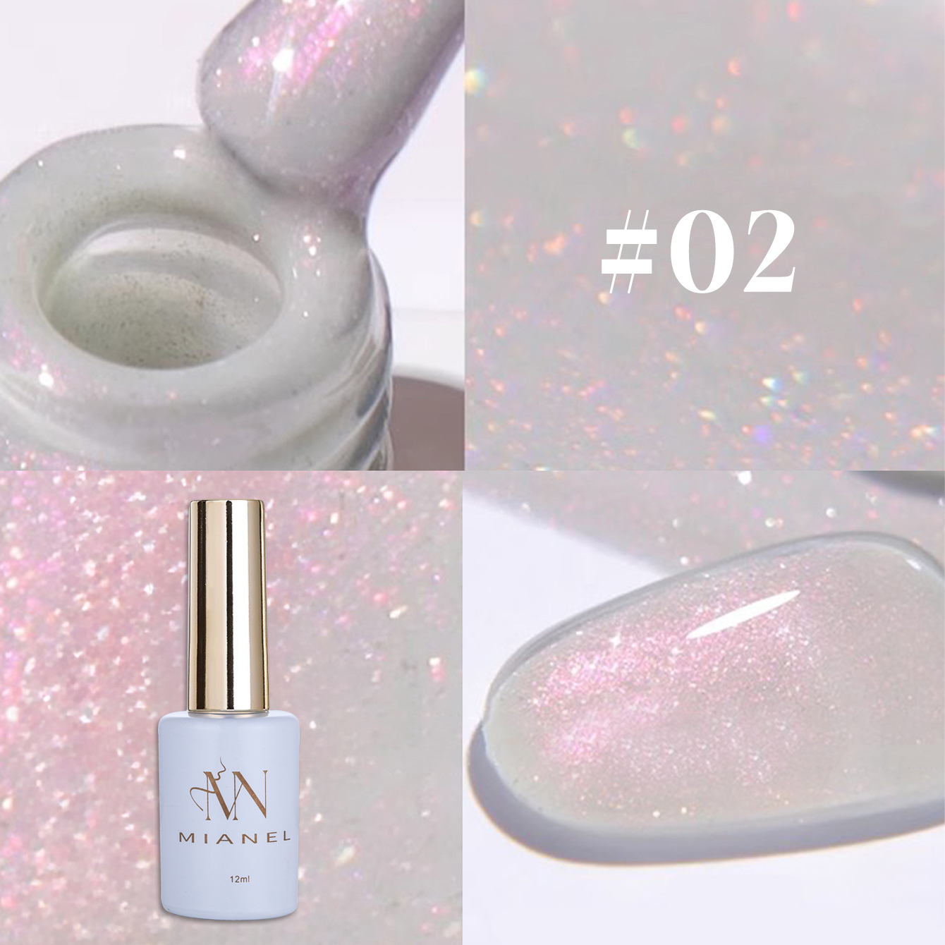MIANEL 12ML 1PCS Fugitive Whit - Resin Glitter Pack บทวิจารณ์และราคา
