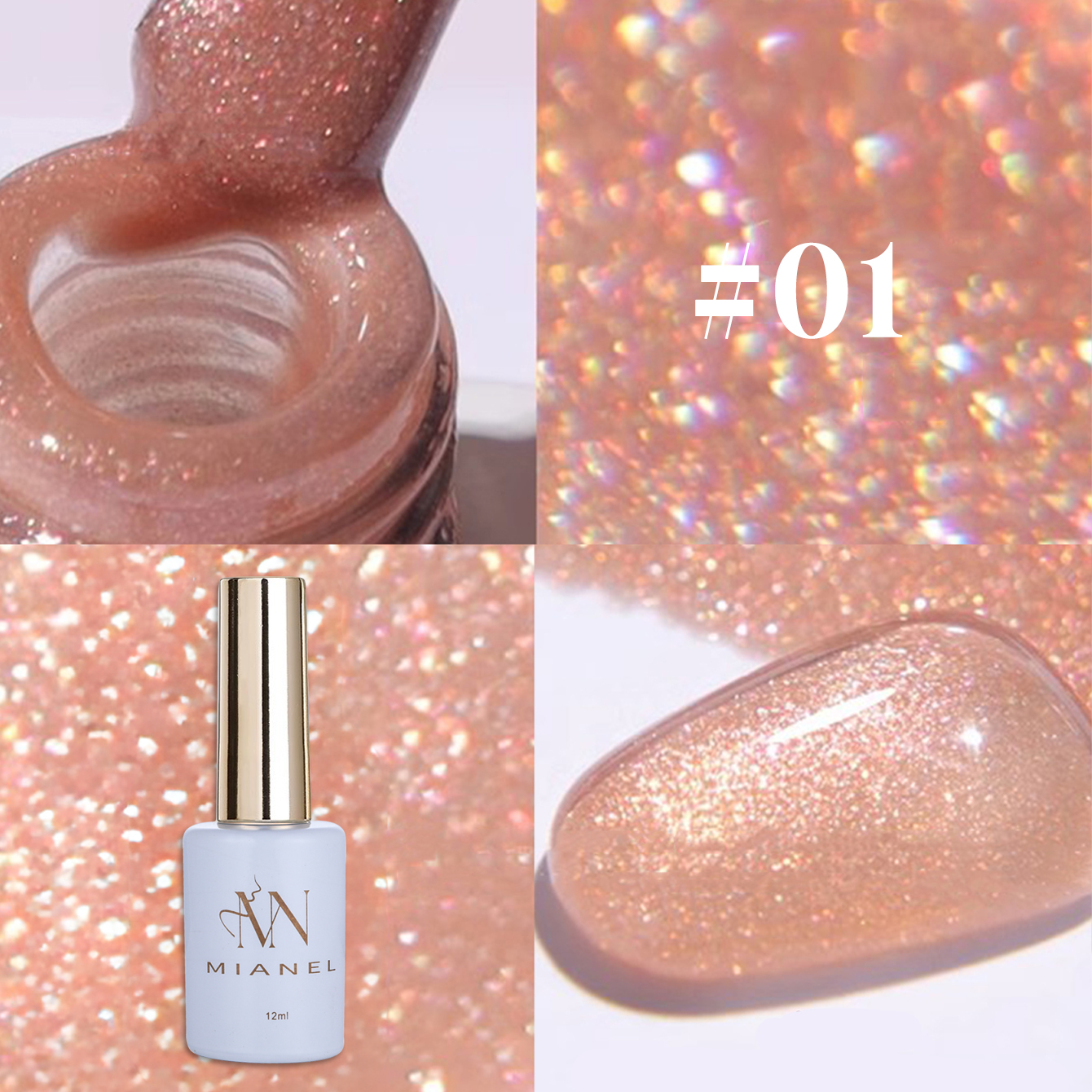 MIANEL 12ML 1PCS Fugitive Whit - Resin Glitter Pack บทวิจารณ์และราคา