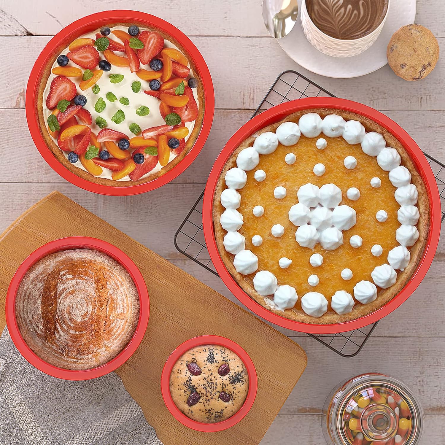 Silicone Cake Mold 4/6/8Inch R - Coaster Mold Round บทวิจารณ์และราคา