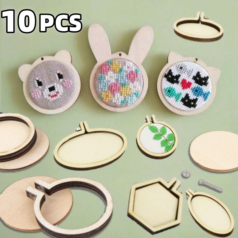 10PCS Mini Embroidery Hoop Woo - Wood Ring Blank บทวิจารณ์และราคา