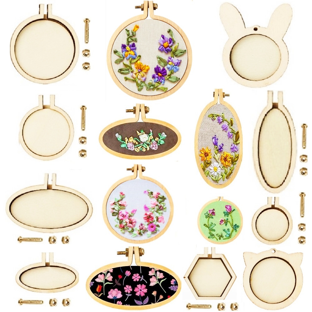 10PCS Mini Embroidery Hoop Woo - Wood Ring Blank บทวิจารณ์และราคา