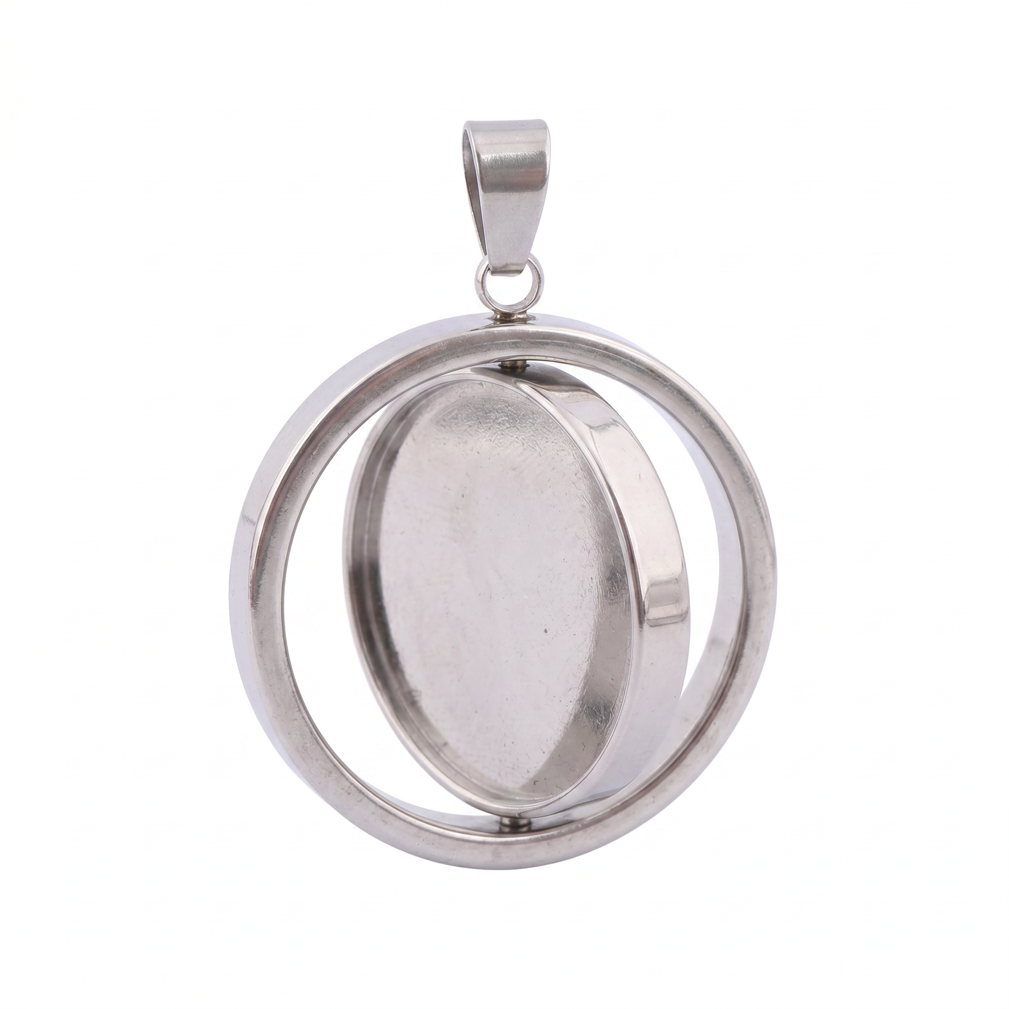 3pcs Stainless Steel  Rotatabl - Bezels Set Pendant บทวิจารณ์และราคา