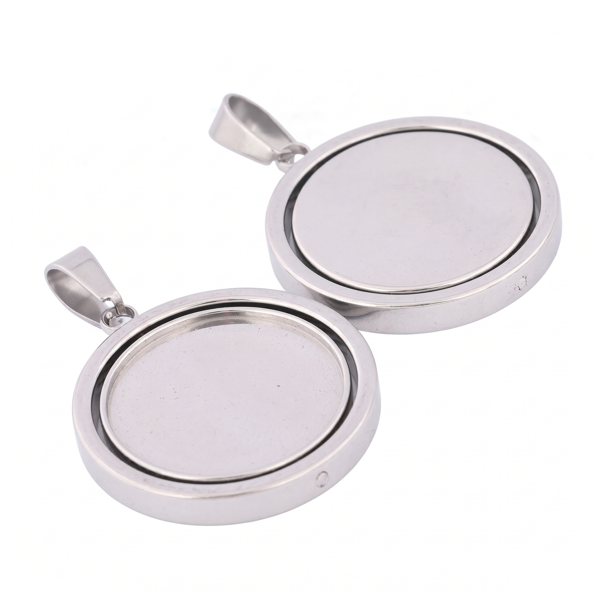 3pcs Stainless Steel  Rotatabl - Bezels Set Pendant บทวิจารณ์และราคา