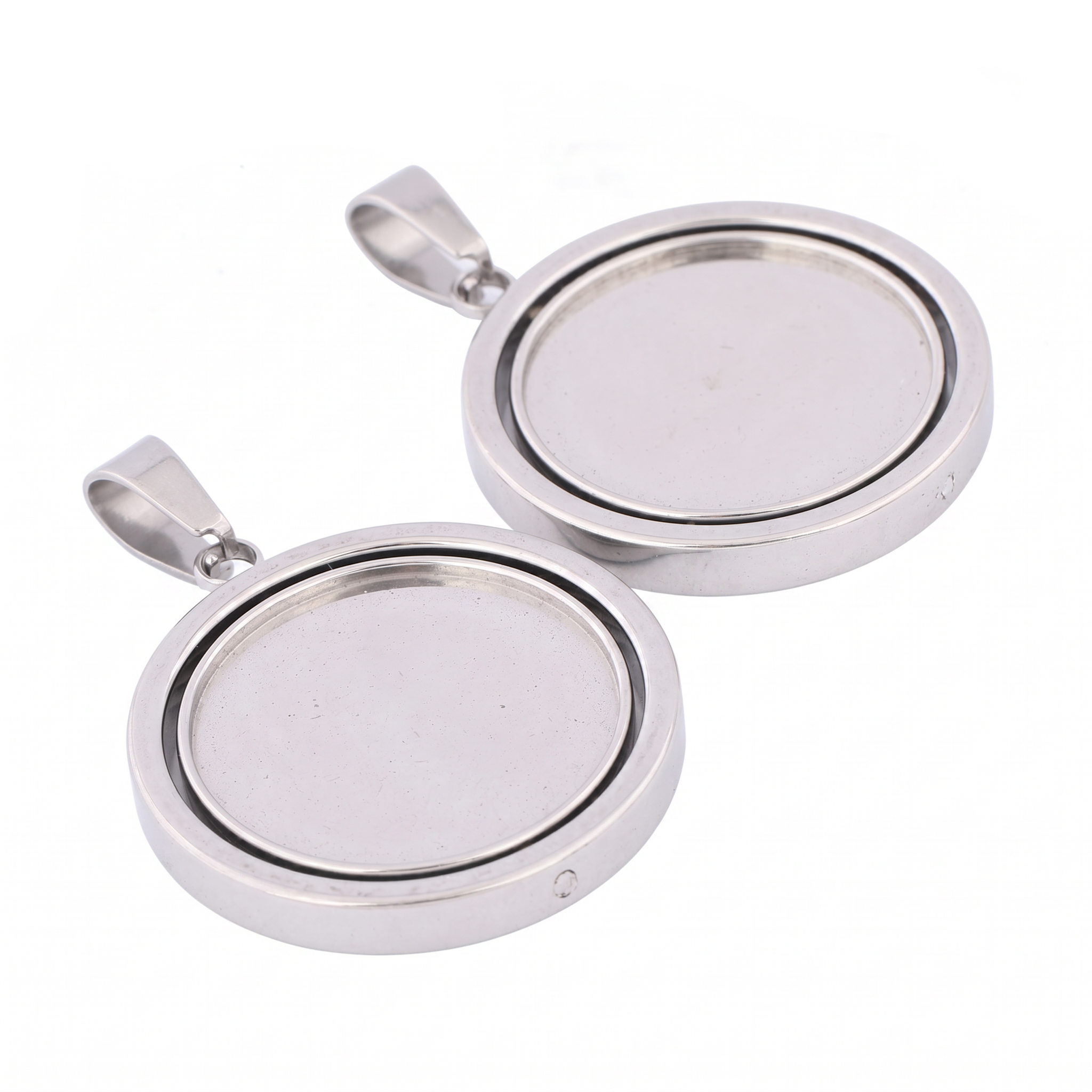 3pcs Stainless Steel  Rotatabl - Bezels Set Pendant บทวิจารณ์และราคา