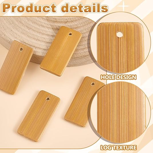 50pcs Wooden Tags Key Ring Bla - Wood Ring Blank บทวิจารณ์และราคา