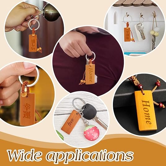50pcs Wooden Tags Key Ring Bla - Wood Ring Blank บทวิจารณ์และราคา