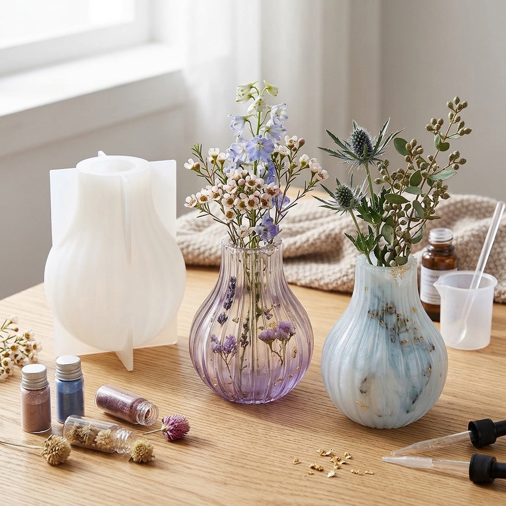Silicone Vase Mold with Stripe - Resin Craft Ideas บทวิจารณ์และราคา