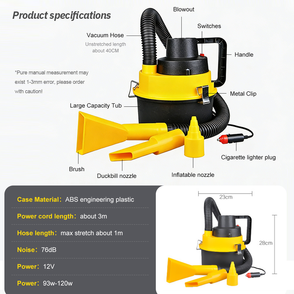 12V Portable Canister Car Vacu - Vacuum Chamber Small บทวิจารณ์และราคา