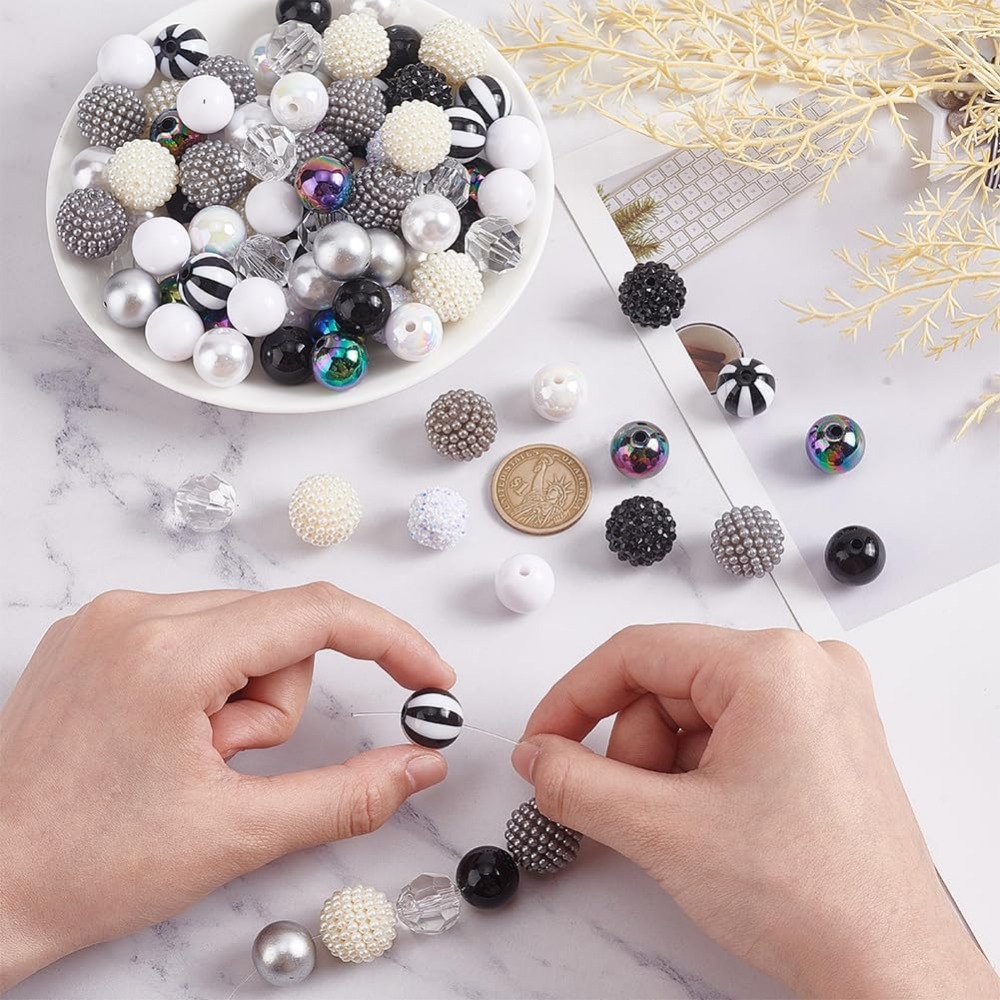 106pcs Chunky Beads 12 Styles  - Resin Crafts บทวิจารณ์และราคา