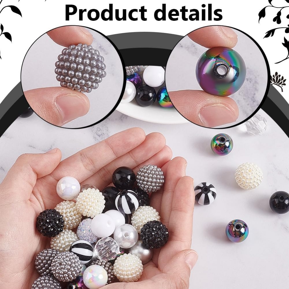 106pcs Chunky Beads 12 Styles  - Resin Crafts บทวิจารณ์และราคา
