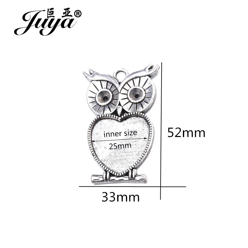 5pcs/lot 25mm Heart Shape Owl  - Bezels Set Pendant บทวิจารณ์และราคา