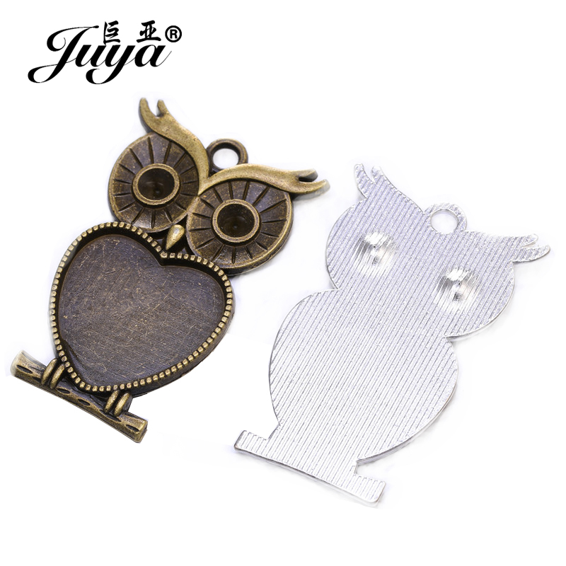 5pcs/lot 25mm Heart Shape Owl  - Bezels Set Pendant บทวิจารณ์และราคา