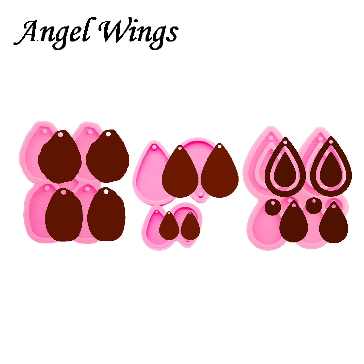 Shiny Tear Drop Hoop Earrings  - Geode Mold Silicone บทวิจารณ์และราคา