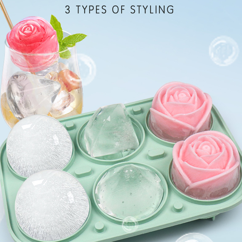 3D Rose Diamond Round Ice Cube - Coaster Mold Round บทวิจารณ์และราคา