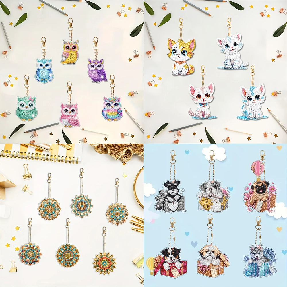 6-piece/set DIY Diamond Keycha - Resin Craft Ideas บทวิจารณ์และราคา